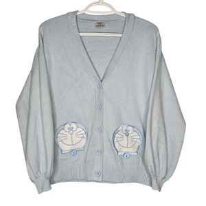 Doraemon Riberry Cardigan Baby Light Blue Medium College Academia Japanese Manga